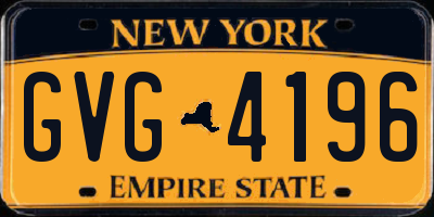 NY license plate GVG4196