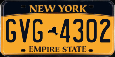 NY license plate GVG4302