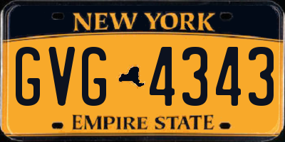 NY license plate GVG4343