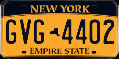 NY license plate GVG4402