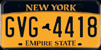 NY license plate GVG4418