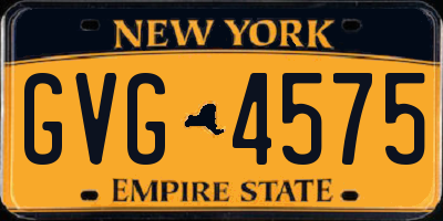 NY license plate GVG4575
