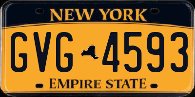 NY license plate GVG4593