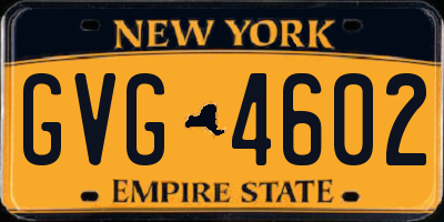 NY license plate GVG4602