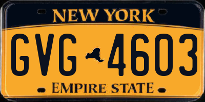 NY license plate GVG4603