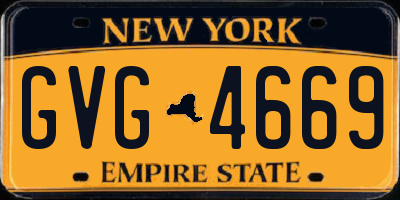 NY license plate GVG4669