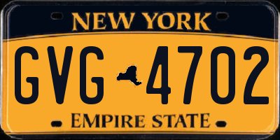 NY license plate GVG4702