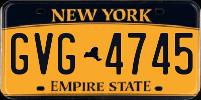 NY license plate GVG4745