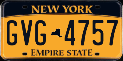 NY license plate GVG4757