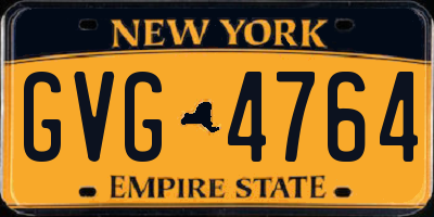 NY license plate GVG4764