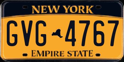 NY license plate GVG4767