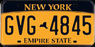 NY license plate GVG4845