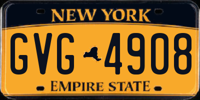NY license plate GVG4908