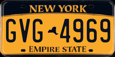 NY license plate GVG4969