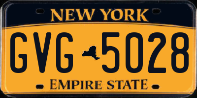 NY license plate GVG5028
