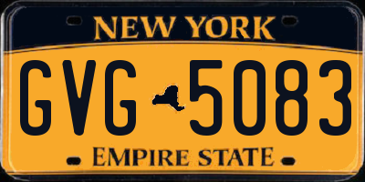 NY license plate GVG5083