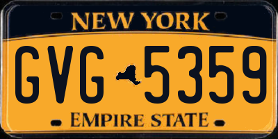 NY license plate GVG5359