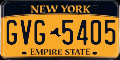 NY license plate GVG5405