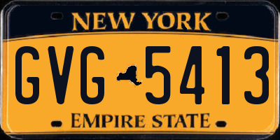 NY license plate GVG5413