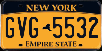 NY license plate GVG5532