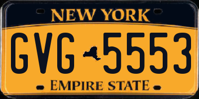 NY license plate GVG5553