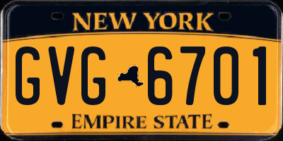 NY license plate GVG6701