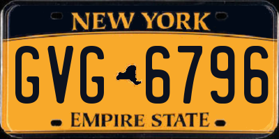 NY license plate GVG6796
