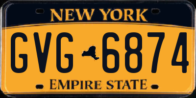 NY license plate GVG6874