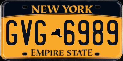 NY license plate GVG6989