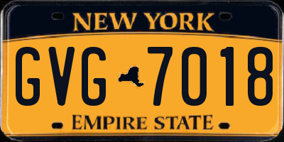 NY license plate GVG7018