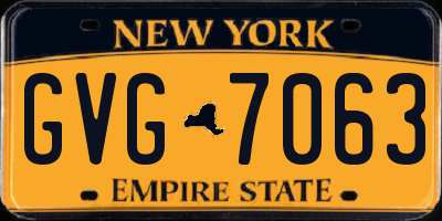 NY license plate GVG7063