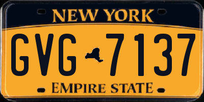 NY license plate GVG7137