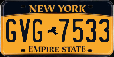 NY license plate GVG7533
