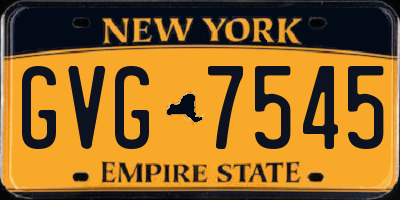 NY license plate GVG7545