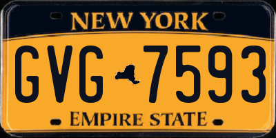 NY license plate GVG7593