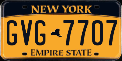 NY license plate GVG7707