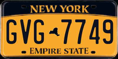 NY license plate GVG7749