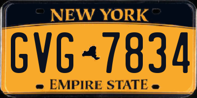 NY license plate GVG7834