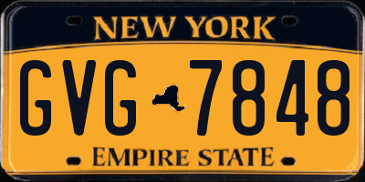 NY license plate GVG7848