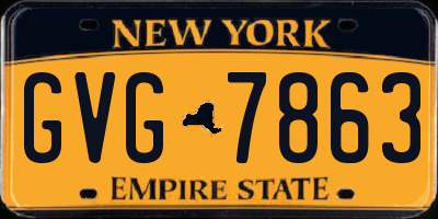 NY license plate GVG7863