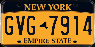 NY license plate GVG7914