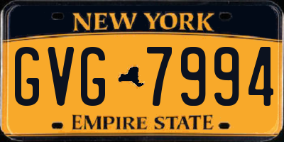 NY license plate GVG7994
