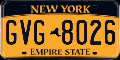 NY license plate GVG8026