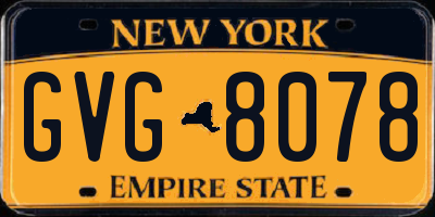 NY license plate GVG8078
