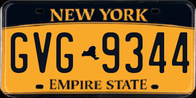 NY license plate GVG9344