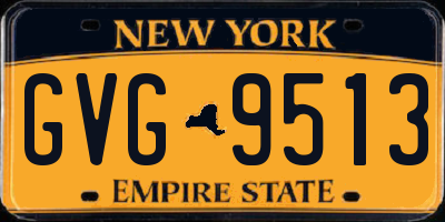 NY license plate GVG9513