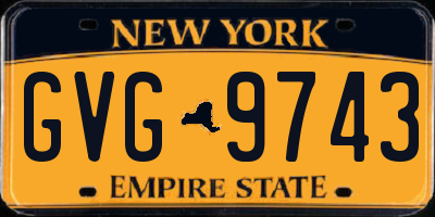 NY license plate GVG9743