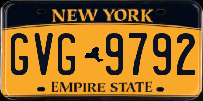NY license plate GVG9792
