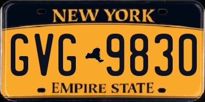NY license plate GVG9830