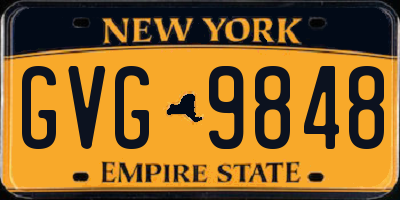 NY license plate GVG9848